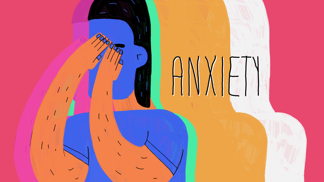 Abstract illustration of a distressed individual covering their face, representing the emotional experience of anxiety symptoms in Brooklyn, NY and the importance of connecting with an anxiety therapist in Brooklyn, NY for effective care
