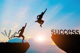 Silhouettes of people leaping from failure to success, representing overcoming fear of failure in Brooklyn, NY. Many find relief through anxiety treatment in Brooklyn, NY and guidance from an anxiety therapist in Brooklyn, NY specializing in therapy for anxiety in Brooklyn, NY.